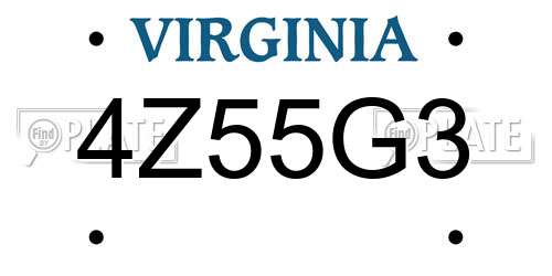 4Z55G3 Virginia License Plate