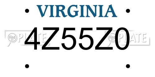 4Z55Z0 Virginia License Plate