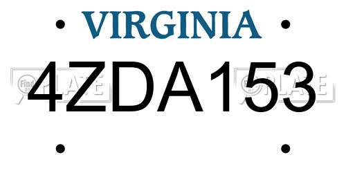 4ZDA153 Virginia License Plate