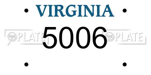 5006 Virginia License Plate