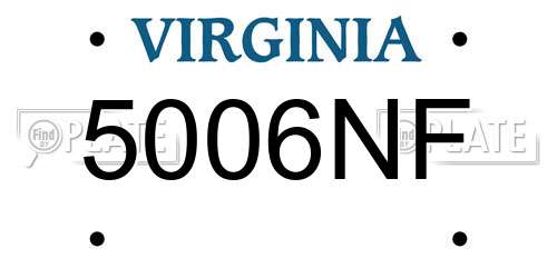5006NF Virginia License Plate