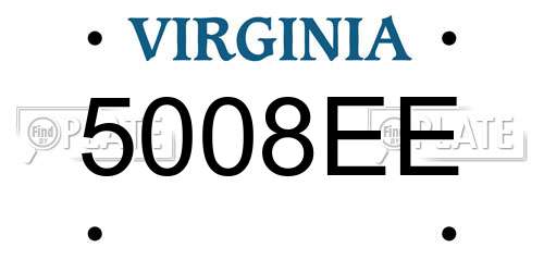5008EE Virginia License Plate