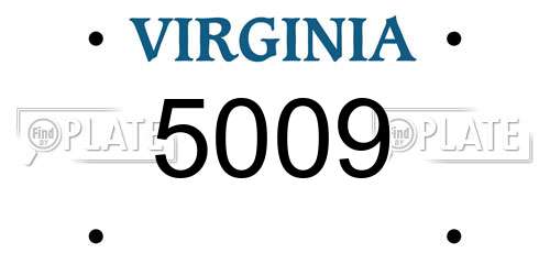 5009 Virginia License Plate