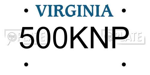 500KNP Virginia License Plate