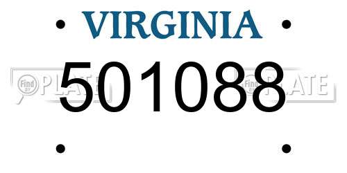 501088 Virginia License Plate
