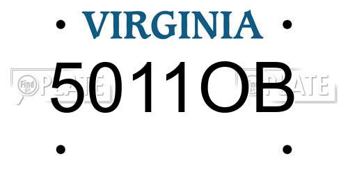 5011OB Virginia License Plate