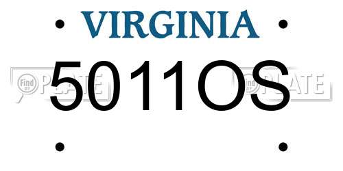 5011OS Virginia License Plate