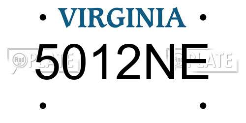 5012NE Virginia License Plate
