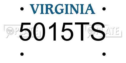 5015TS Virginia License Plate