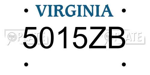 5015ZB Virginia License Plate