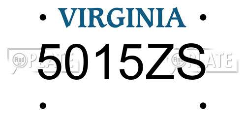 5015ZS Virginia License Plate