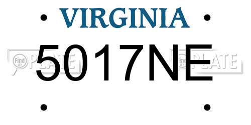5017NE Virginia License Plate