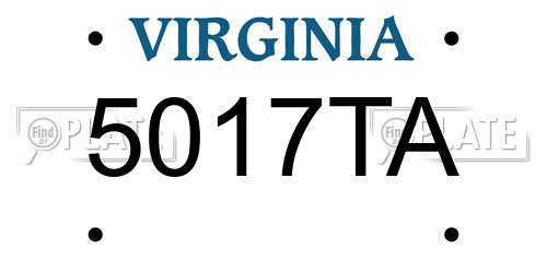 5017TA Virginia License Plate