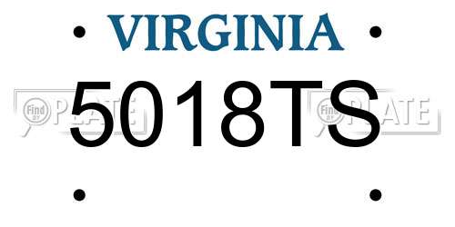 5018TS Virginia License Plate