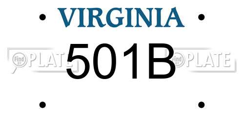 501B Virginia License Plate