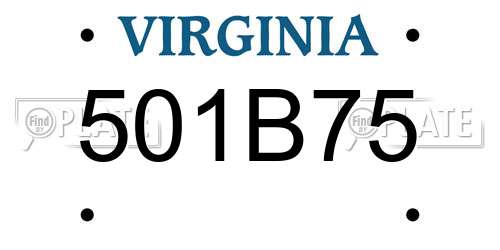 501B75 Virginia License Plate