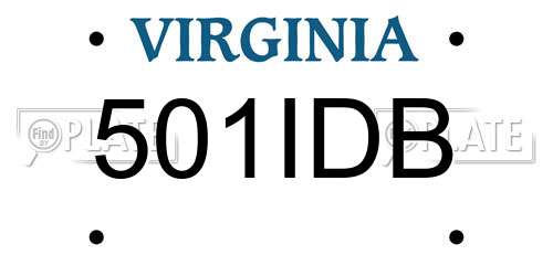 501IDB Virginia License Plate