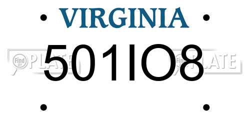 501IO8 Virginia License Plate