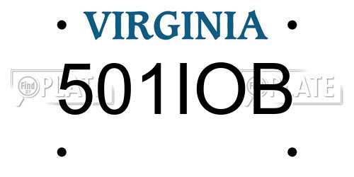 501IOB Virginia License Plate