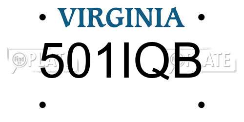 501IQB Virginia License Plate