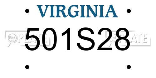 501S28 Virginia License Plate