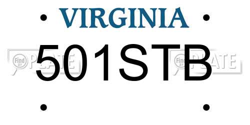 501STB Virginia License Plate