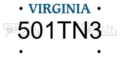 501TN3 Virginia License Plate