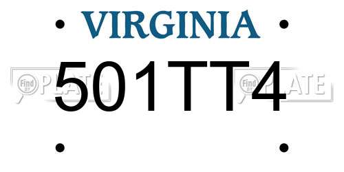 501TT4 Virginia License Plate