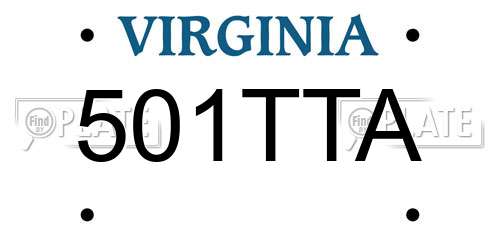 501TTA Virginia License Plate