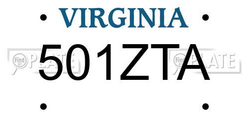 501ZTA Virginia License Plate