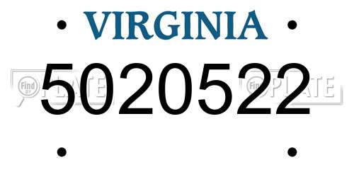 5020522 Virginia License Plate