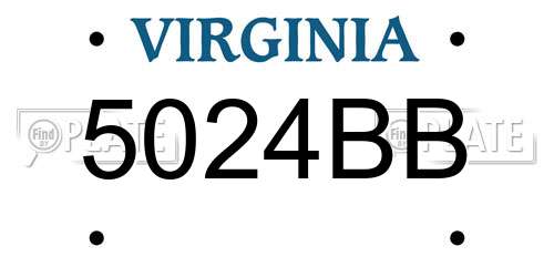 5024BB Virginia License Plate