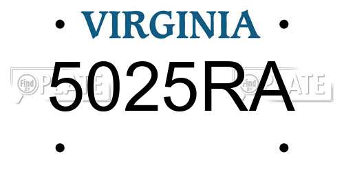 5025RA Virginia License Plate
