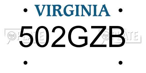 502GZB Virginia License Plate