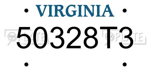 50328T3 Virginia License Plate