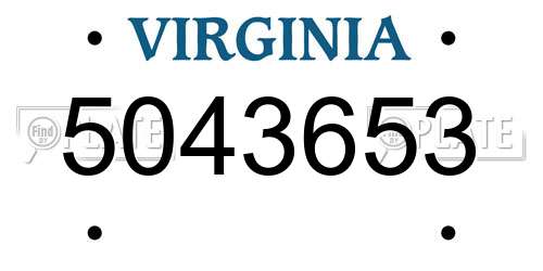 5043653 Virginia License Plate