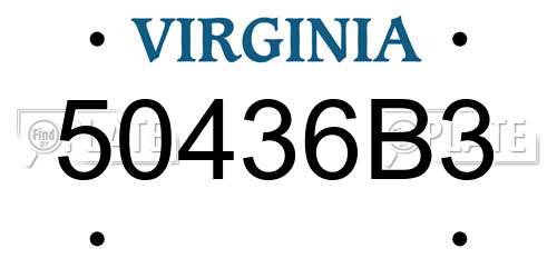 50436B3 Virginia License Plate