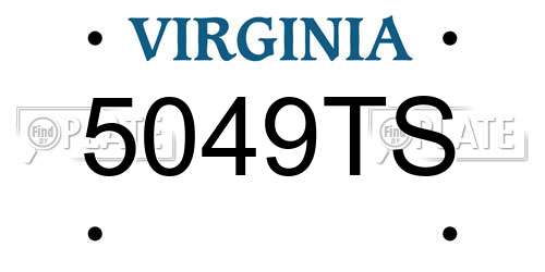 5049TS Virginia License Plate