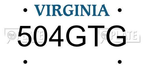 504GTG Virginia License Plate