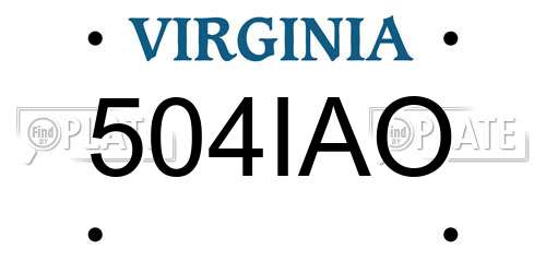 504IAO Virginia License Plate
