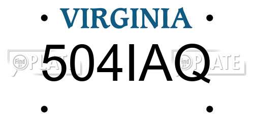 504IAQ Virginia License Plate