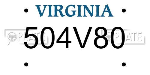 504V80 Virginia License Plate