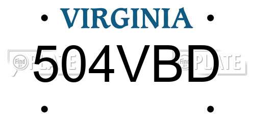 504VBD Virginia License Plate