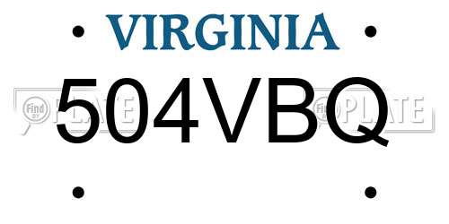 504VBQ Virginia License Plate