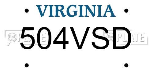 504VSD Virginia License Plate