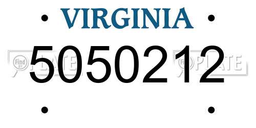 5050212 Virginia License Plate