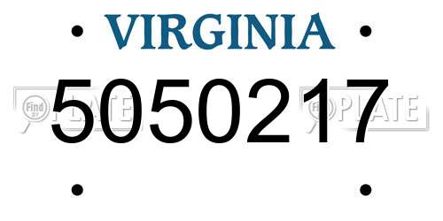 5050217 Virginia License Plate