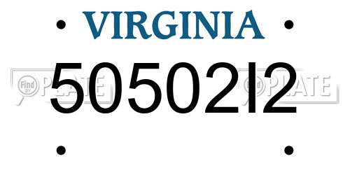 50502I2 Virginia License Plate