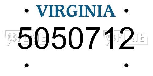 5050712 Virginia License Plate