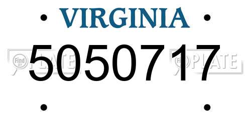 5050717 Virginia License Plate